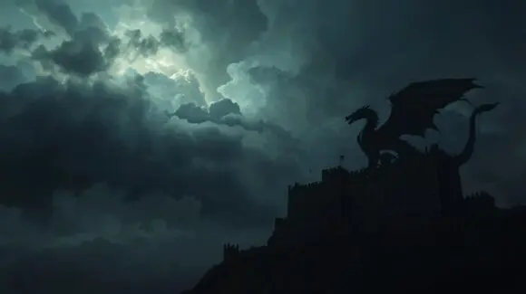 Fourth Wing dragon over Basgiath War College — Empyrean fantasy setting